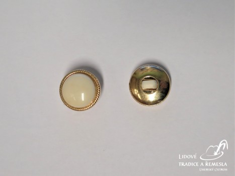 Knoflík se zlatým okrajem - Knoflíky - Plastové knoflíky